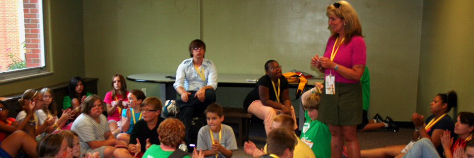 Pastor Angela teaching a class at Centrikid camp